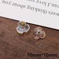 Détail macro de perles fleurs en acrylique irisées 10mm pour bijoux DIY et accessoires - Style Fleur à Trois Pétales (5#) / Blanc Perle Irisé