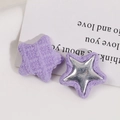 Estrellas de tela morado pastel con textura acolchada e incrustación metálica para accesorios DIY - Violeta Claro