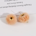 Zachte 20mm pluche ronde bedel in warm vleesroze met gouden metalen midden voor DIY - Oranje