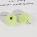 Lichtgroene 20mm zachte pluche pompon kralen met gouden metalen kern voor DIY sieraden - Lichtgroen