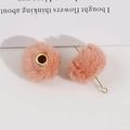 DIY accessoire set met zachte perzik pluche kralen en gouden metalen pinnen voor sieraden - Dieproze