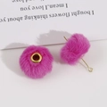 Fuchsia imitatiebont kralen met gouden metalen oogjes voor DIY sieraden accessoires - Rozerood