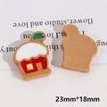 Macro shot of 23x18mm gingerbread house resin charm with colorful drip oil details - Colorful House