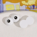 Detailed view of 3D cartoon resin eyes with flat back for DIY jewelry and crafts - Connected Eyes Style