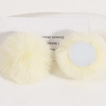 Soft cream faux rabbit fur pompom with adhesive backing for DIY accessory crafts - Light Yellow