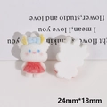 Accesorio de resina conejo de dibujos animados con vestido rojo y lazo azul DIY - Conejo de pie con falda roja (n.º 1)