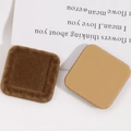 Detail of square DIY resin charms with deep brown flocking and smooth back surface - Coffee Square