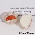 Macro view of cartoon monster resin charm showing 22mm by 29mm size and flat back - Deer Monster Style (B42-1-1)