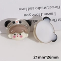 Macro view of panda-shaped resin charm for DIY accessories, size 21mm by 26mm - Panda Bear Style (B42-1-1)