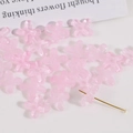 Translucent pink gradient flower-shaped glass beads for DIY jewelry making accessories - 1 Piece / Pink