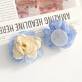 Sweet blue and beige mesh rose flower hair accessory for DIY craft decorations - White