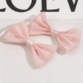 Set de pinzas para el cabello con lazos de tul rosa suave de doble capa para mujer DIY - Rosa crisantemo