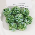 Detail of 30mm colorful soft fluffy plush pom-pom balls for DIY jewelry and accessories - Mixed Green