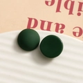 Dunkelgrüner 15mm quadratischer Harzanhänger mit Gummifinish für DIY-Schmuck - Rundes Dunkelgrün