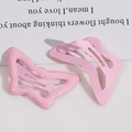 Rosa Schmetterling-Haarspangen-Set mit glänzendem und mattem Finish auf weißem Karton - Rosa