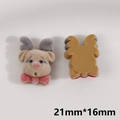 Detail of 21x16mm flocked reindeer resin charms for DIY jewelry and Christmas crafts - Christmas Reindeer