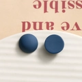 Dunkelblaue matte 15mm quadratische Harzstecker im Retro-Minimalismus-Stil - Rund Dunkelblau