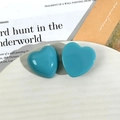Vibrant lake blue resin heart charms with polished finish for DIY jewelry and crafts - Heart Shaped / Light Blue