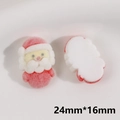 Macro view of 24x16mm flocked Santa Claus resin charm showing front and flat back details - Santa Claus