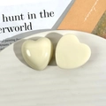 Glossy cream resin heart charms for DIY earrings and hair accessories craft materials - Heart Shaped / White