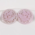 Accessori gioielli fai-da-te tondi traforati con glitter dorati e motivo floreale rosa - Rosa Viola
