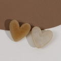 Accessorio per capelli a cuore con floccaggio marrone e dettaglio in acrilico - Caffè Chiaro