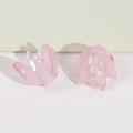 Deux fleurs en résine rose translucide pour bijoux DIY et accessoires de coiffure - Fleur Rose (B11-3-13-14)