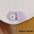 Detailed view of 23mm purple bunny donut resin charm with realistic frosting and sprinkles - Purple Donut Flocked Rabbit