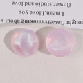 Macro de cabujones redondos de acrílico con purpurina rosa para creación de joyas DIY - Rosa