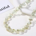 Macro shot of iridescent pale green faceted glass beads for DIY jewelry making and crafts - Irregular Faceted Style (6#) / 1 Piece / Light Yellow