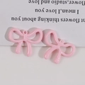 Rosa bogenförmige Schmuckanhänger mit Aufhängelöchern für DIY-Halsketten und Ohrringe - Schleife (Mit Loch) / Rosa