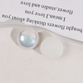 Cabochon in acrilico perlato opaco da 18mm per gioielli fai da te e artigianato su vassoio - Bianco Lucido