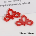 Macro view of 22mm red hollow butterfly charms for DIY jewelry making accessories - Red Maple Leaf