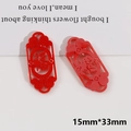 Detail of red hollow Chinese knot charms with Fu and Xi characters for DIY jewelry - Red Long Fu Character Style