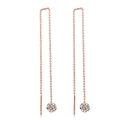Orecchini a filo in oro rosa con pietre di zircone 3A su sfondo bianco neutro - Oro Rosa (E549)