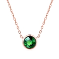 Collana minimalista con pendente in zircone verde scuro e finitura oro rosa - Oro Rosa Zircone Verde
