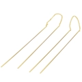 Orecchini minimalisti a filo d'oro lucido con onde a spirale per donne - Oro Chiaro (E378)