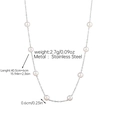 Detalle de las dimensiones del collar de acero y perla con diámetro de 0,6 cm aquí - Dorado (JDN250435-G)
