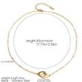 Detailed specs of the gold stainless steel handcuff necklace with size measurements - Gold Handcuff Style (JDN256173)