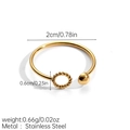 Detail view of adjustable stainless steel ring with 2cm diameter and bead feature - Twisted Rope Ring Decoration (JDR256171 -3)