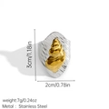 Detailansicht des zweifarbigen Muschelrings aus Edelstahl mit Größenangaben - Köper Muschelring (JDR2507121-8)