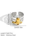 Details des Oktopus-Rings 2cm mit gehämmerter Edelstahl-Textur und Gold-Akzenten - Mehrschichtiger Gehämmerter Oktopusring (JDR2507121-15)