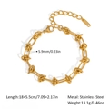 Detail view of 18k gold plated stainless steel knot chain with technical measurements - Fashion Style (JDB2507241)