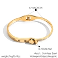 Détails du bracelet plaqué or 18k avec cristaux étincelants et fermoir à boucle - Style Boucle Verrou Disque (JDB2509134)
