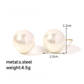 Detail of 1.2cm freshwater pearl earrings with stainless steel pins weighing 4.5g - Classic Simple Pearl Studs (JDE2501081-12) / 1.2cm
