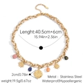 Detail of bohemian sun pendants and stones on a pink braided stainless steel necklace - Light Pink Rope Evil Eye Style (JDN2501201-4)