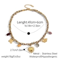 Detailed view of woven necklace with stainless steel butterfly and sun pendants - Red White Blue Tricolor Rope Butterfly Style (JDN2501201-7)