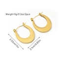 Minimalist 18k gold plated U-shaped hoop earrings with size and weight dimensions - 18K Gold / Thickened C-Shape (Style 3)