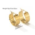 Minimalist 18k gold plated square wide band earrings weighing 9g with 2cm diameter - 18K Gold / Wide Hoop (Style 1)