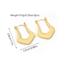 Minimalist square U-shaped golden earrings featuring 18k gold finish and brushed metal texture - 18K Gold / Irregular Geometric (Style 5)